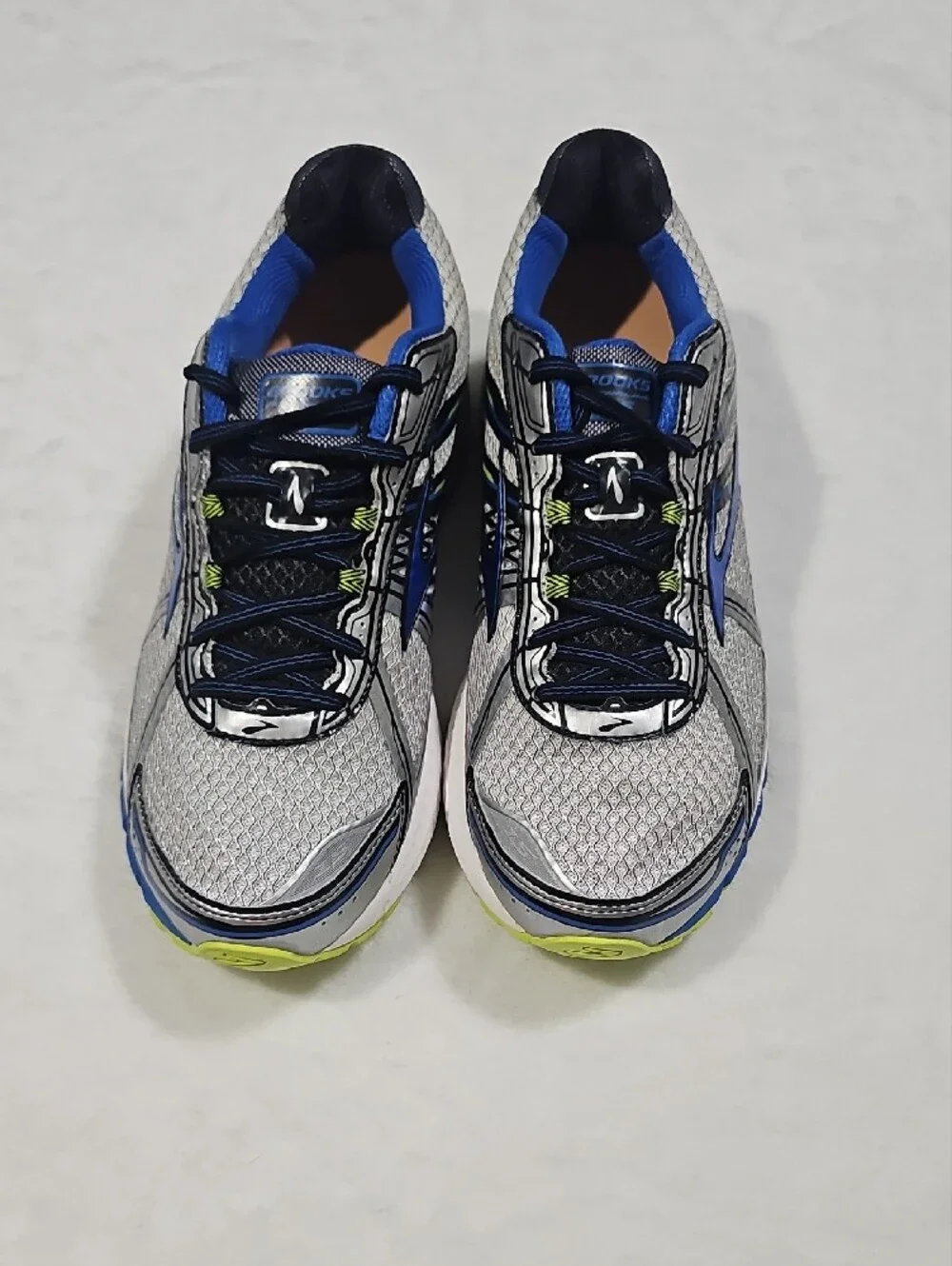Brooks Silver, Blue & Neon Green Men's Running Shoes